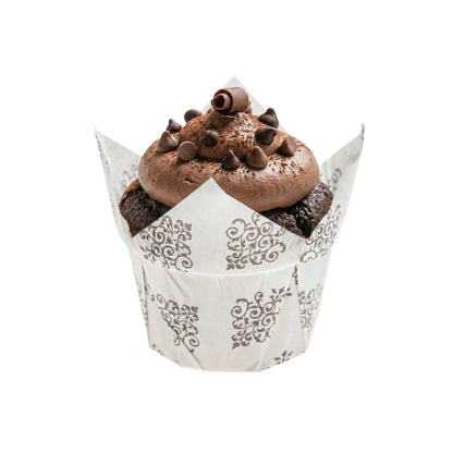 Panificio 1 oz Tulip Vintage Floral Paper Regular Baking Cup - 3" x 3" x 3 1/2" - 200 count box