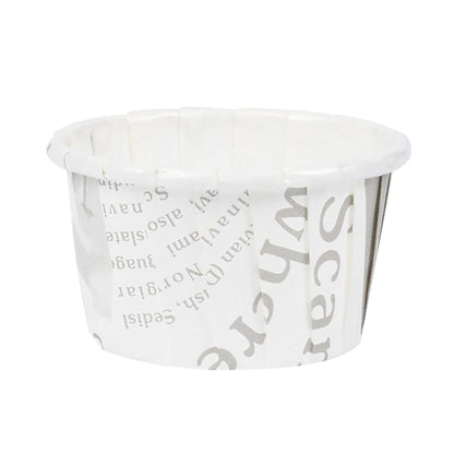 Panificio 1 oz Round Newsprint Paper Small Baking Cup - Pleated - 2" x 2" x 1 1/4" - 200 count box