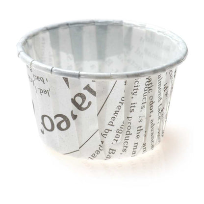 Panificio 2 oz Round Newsprint Paper Medium Baking Cup - Pleated - 2 1/4" x 2 1/4" x 1 1/2" - 200 count box