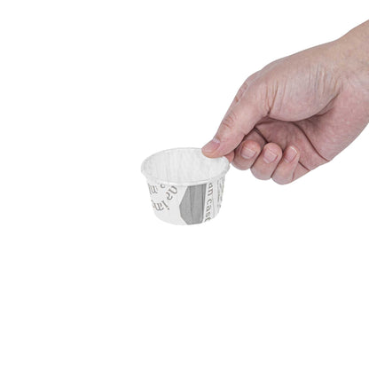 Panificio 2 oz Round Newsprint Paper Medium Baking Cup - Pleated - 2 1/4" x 2 1/4" x 1 1/2" - 200 count box