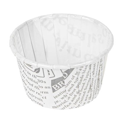Panificio 2 oz Round Newsprint Paper Medium Baking Cup - Pleated - 2 1/4" x 2 1/4" x 1 1/2" - 200 count box