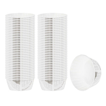 Panificio 5 oz Round Newsprint Paper Large Baking Cup - Pleated - 3 3/4" x 3 3/4" x 1 1/2" - 200 count box