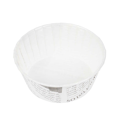 Panificio 5 oz Round Newsprint Paper Large Baking Cup - Pleated - 3 3/4" x 3 3/4" x 1 1/2" - 200 count box