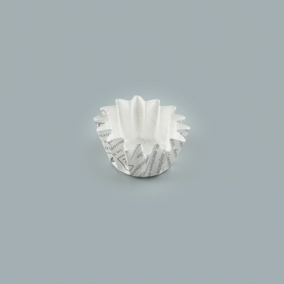 Panificio 0.4 oz Round Newsprint Paper Mini Baking Cup - Flared - 2" x 2" x 1/2" - 200 count box