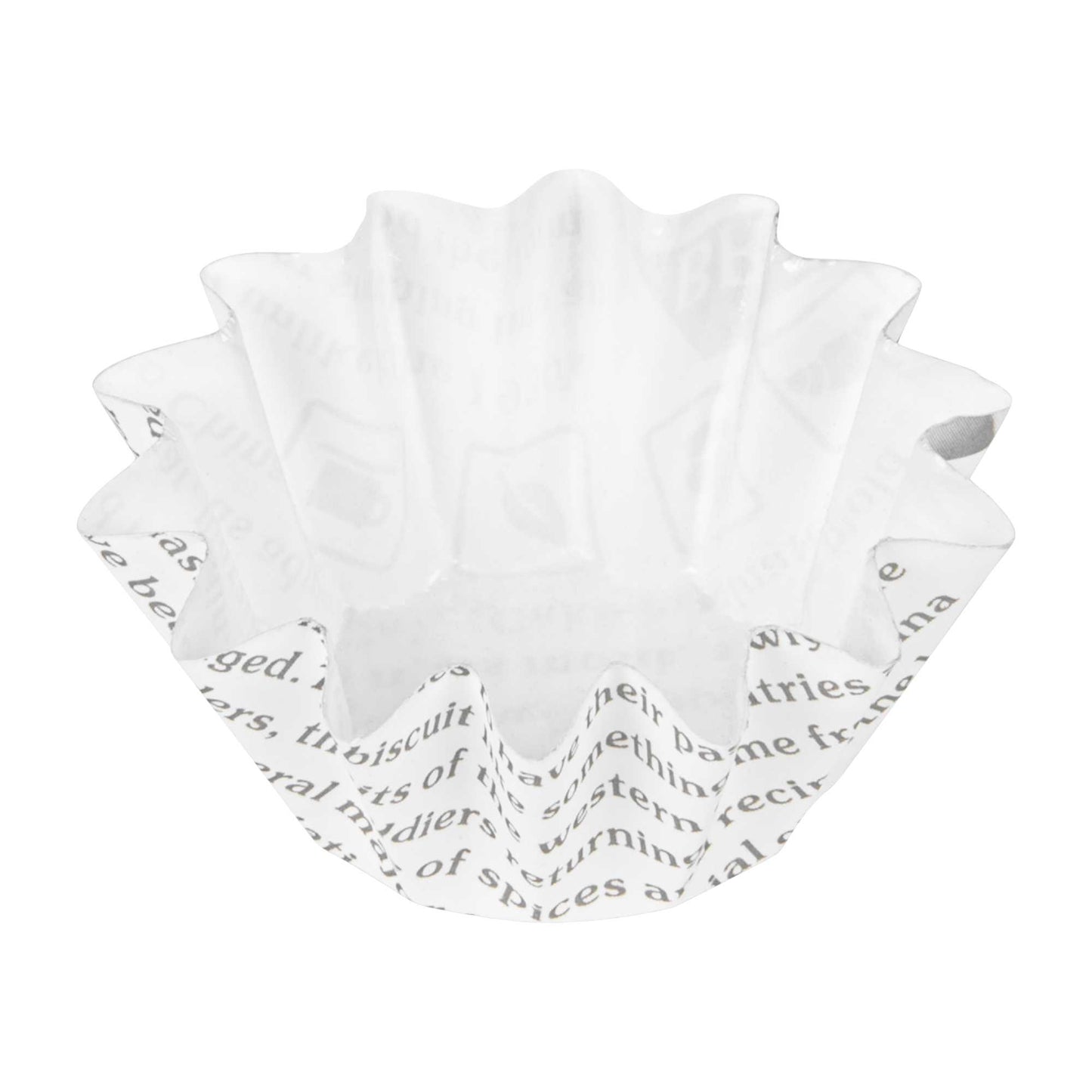 Panificio 0.4 oz Round Newsprint Paper Mini Baking Cup - Flared - 2" x 2" x 1/2" - 200 count box
