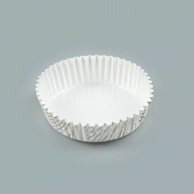 Panificio 4 oz Round Newsprint Paper Baking Cup - Ridged - 3 1/4" x 3 1/4" x 1" - 200 count box