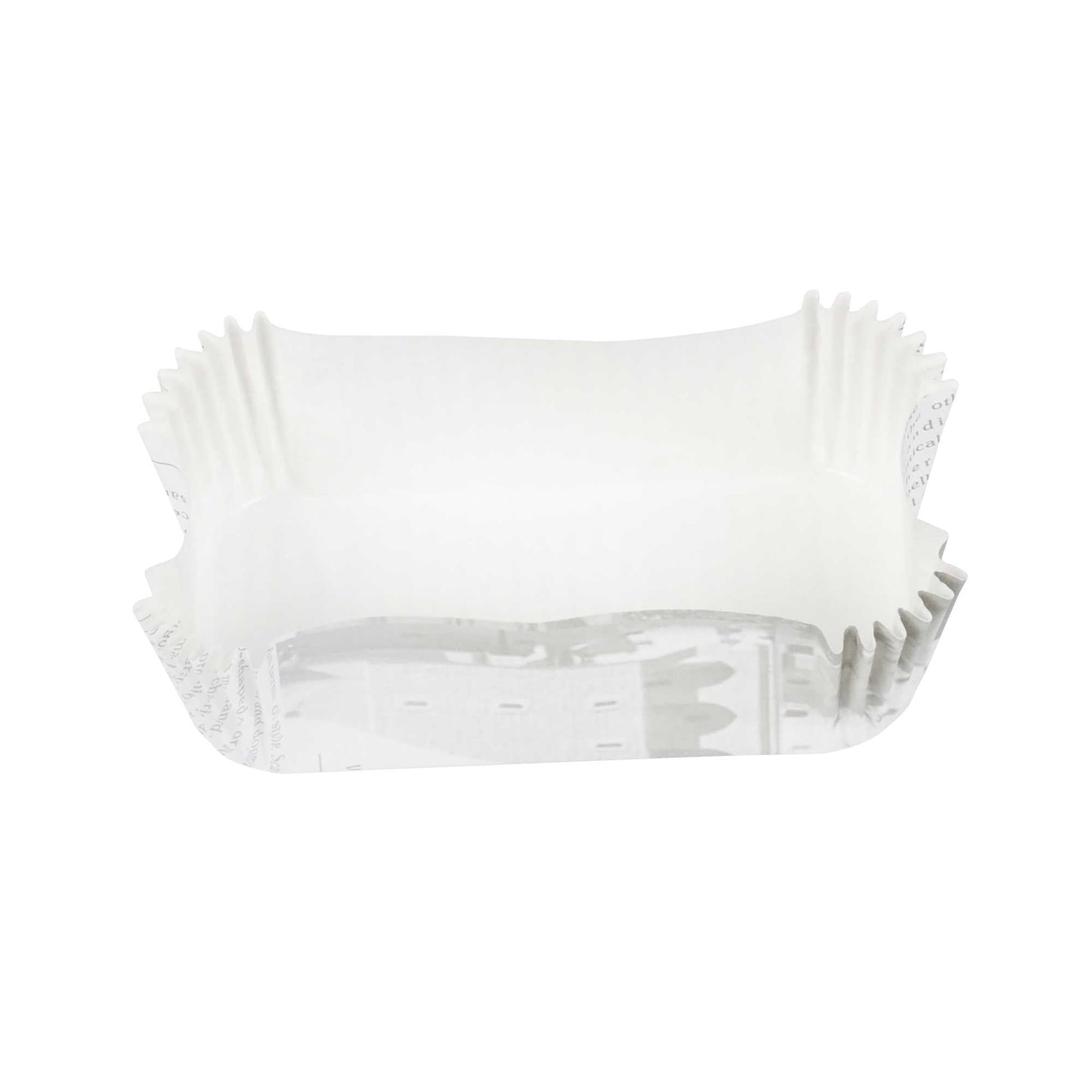 Panificio 5 oz Elliptical Newsprint Paper Large Baking Cup - Ridged - 4 1/2" x 2 1/2" x 1 1/4" - 200 count box