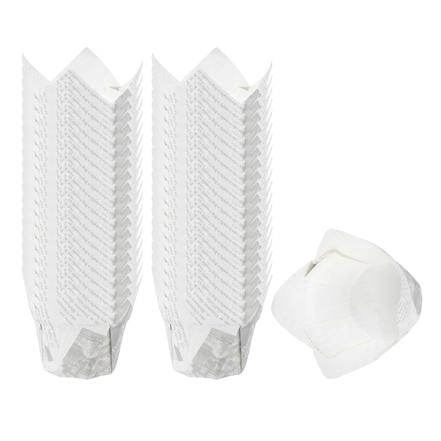 Panificio 1 oz Tulip Newsprint Paper Regular Baking Cup - 3" x 3" x 3 1/2" - 200 count box