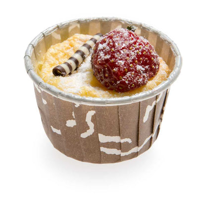 Panificio 1 oz Round Chocolate Wisp Paper Small Baking Cup - Pleated - 2" x 2" x 1 1/4" - 200 count box