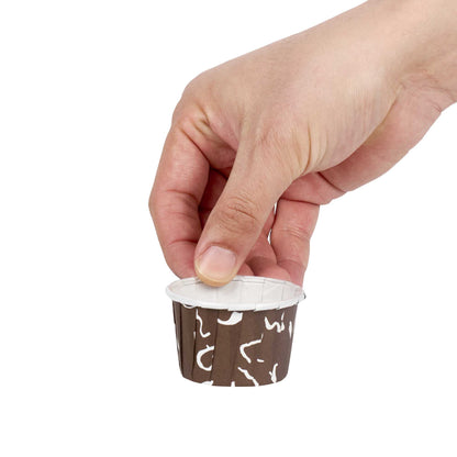 Panificio 2 oz Round Chocolate Wisp Paper Medium Baking Cup - Pleated - 2 1/4" x 2 1/4" x 1 1/2" - 200 count box