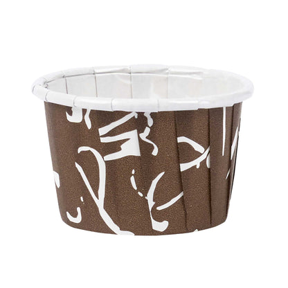 Panificio 2 oz Round Chocolate Wisp Paper Medium Baking Cup - Pleated - 2 1/4" x 2 1/4" x 1 1/2" - 200 count box