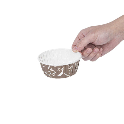 Panificio 5 oz Round Chocolate Wisp Paper Large Baking Cup - Pleated - 3 3/4" x 3 3/4" x 1 1/2" - 200 count box