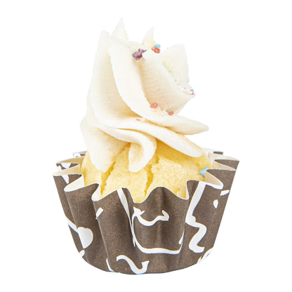 Panificio 0.4 oz Round Chocolate Wisp Paper Mini Baking Cup - Flared - 2" x 2" x 1/2" - 200 count box