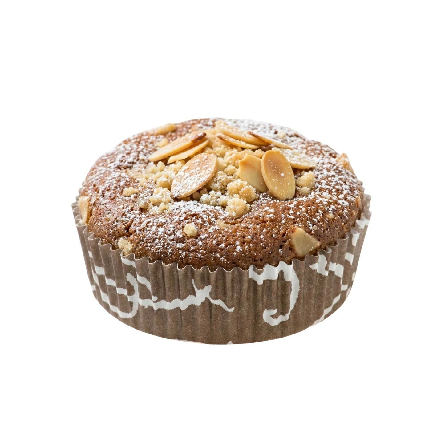 Panificio 4 oz Round Chocolate Wisp Paper Baking Cup - Ridged - 3 1/2" x 3 1/2" x 1" - 200 count box