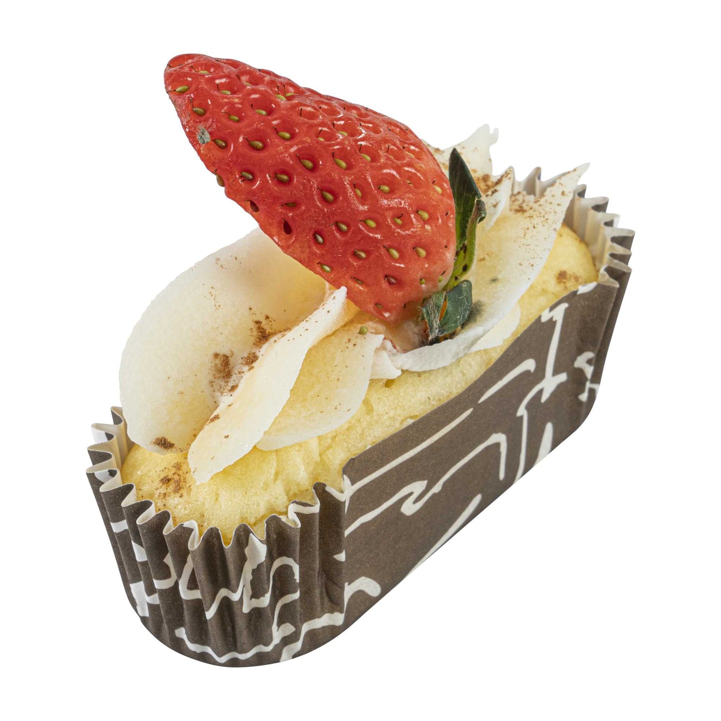 Panificio 1 oz Elliptical Chocolate Wisp Paper Regular Baking Cup - Ridged - 3 1/2" x 1 1/2" x 1" - 200 count box