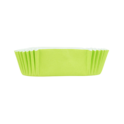 Panificio 1 oz Elliptical Eco Green Paper Regular Baking Cup - Ridged - 3 1/2" x 1 1/2" x 3/4" - 200 count box