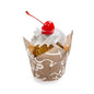 Panificio 1 oz Tulip Chocolate Wisp Paper Regular Baking Cup - 3" x 3" x 3 1/2" - 200 count box