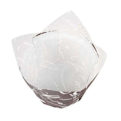 Panificio 1 oz Tulip Chocolate Wisp Paper Regular Baking Cup - 3" x 3" x 3 1/2" - 200 count box