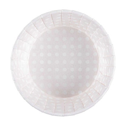 Panificio 5 oz Round Polka-Dotted Hot Orange Paper Large Baking Cup - Pleated - 3 3/4" x 3 3/4" x 1 1/2" - 200 count box