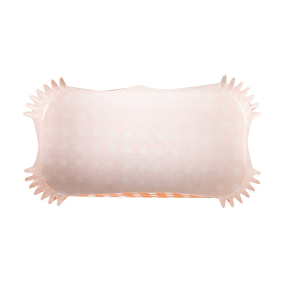 Panificio 5 oz Elliptical Polka-Dotted Hot Orange Paper Large Baking Cup - Ridged - 4 1/2" x 2 1/2" x 1 1/4" - 200 count box