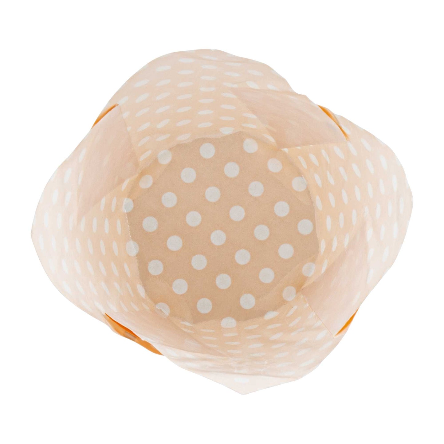 Panificio 2 oz Tulip Polka-Dotted Hot Orange Paper Tall Baking Cup - 3 1/4" x 3 1/4" x 3 1/2" - 200 count box