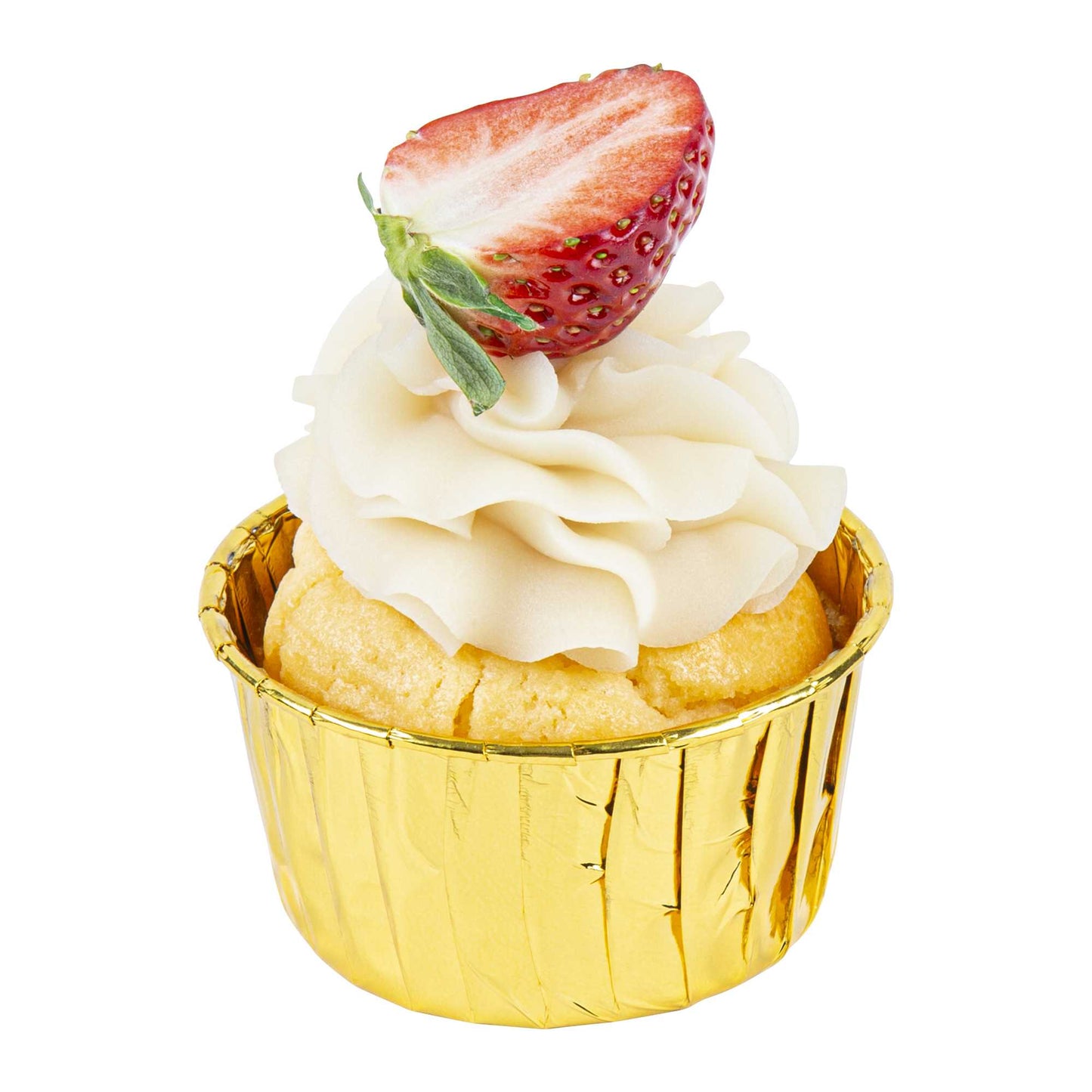 Panificio 5.5 oz Round Rose Gold Paper Large Baking Cup - Pleated - 3" x 3" x 1 1/2" - 200 count box