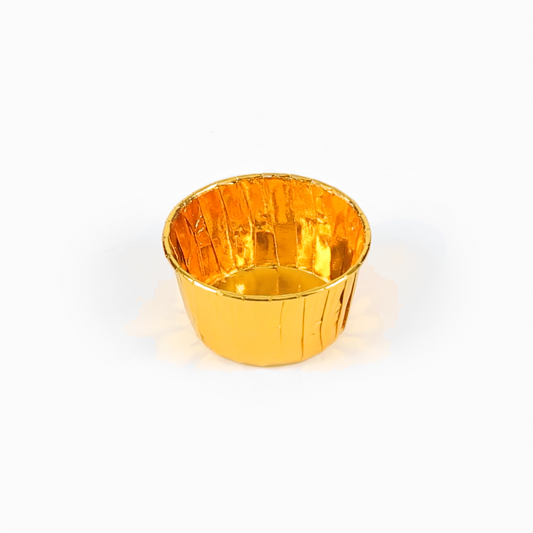 Panificio 5.5 oz Round Rose Gold Paper Large Baking Cup - Pleated - 3" x 3" x 1 1/2" - 200 count box
