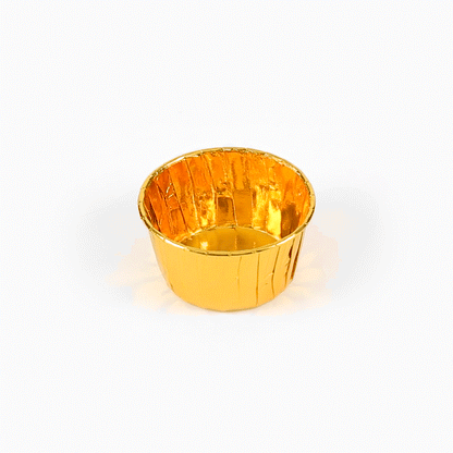 Panificio 5.5 oz Round Rose Gold Paper Large Baking Cup - Pleated - 3" x 3" x 1 1/2" - 200 count box