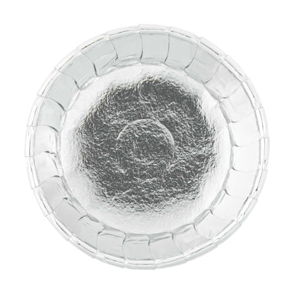 Panificio 3 oz Round Metallic Silver Paper Small Baking Cup - Pleated - 2 1/2" x 2 1/2" x 1 1/2" - 200 count box
