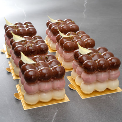 Pastry Tek Square Gold Paper SturdyServe Base - 2 3/4" x 2 3/4" - 200 count box