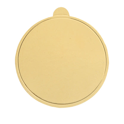 Pastry Tek Round Gold Paper SturdyServe Base - 3" x 3" - 200 count box