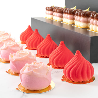 Pastry Tek Round Gold Paper SturdyServe Base - 3" x 3" - 200 count box