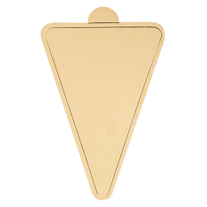 Pastry Tek Triangle Gold Paper SturdyServe Base - 3" x 4 3/4" - 200 count box