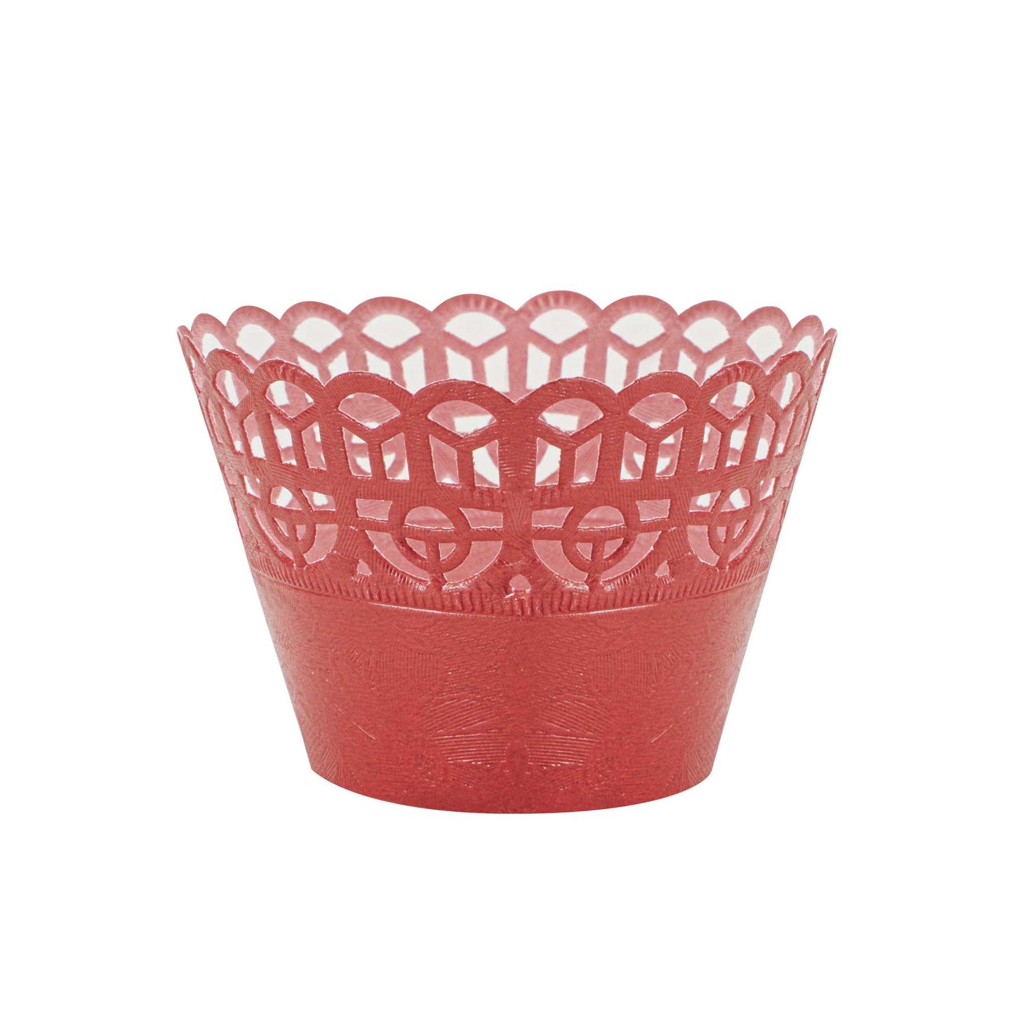 Bellissimo Round Cherry Red Paper Cupcake Wrap - 2 1/4" x 2 1/4" x 2" - 200 count box