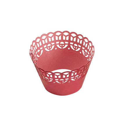 Bellissimo Round Cherry Red Paper Cupcake Wrap - 2 1/4" x 2 1/4" x 2" - 200 count box