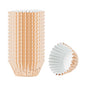 Panificio 0.4 oz Round Metallic Rose Gold Paper Baking Cup - Foil-Coated - 1 1/4" x 1 1/4" x 3/4" - 200 count box