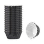 Panificio 0.4 oz Round Metallic Black Paper Baking Cup - Foil-Coated - 1 1/4" x 1 1/4" x 3/4" - 200 count box