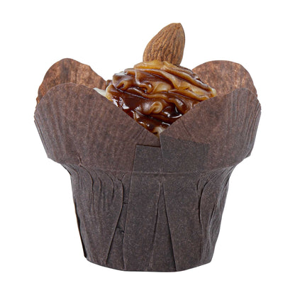 Panificio 6 oz Daffodil Brown Paper Baking Cup - Greaseproof - 3 1/4" x 3 1/4" x 3" - 200 count box