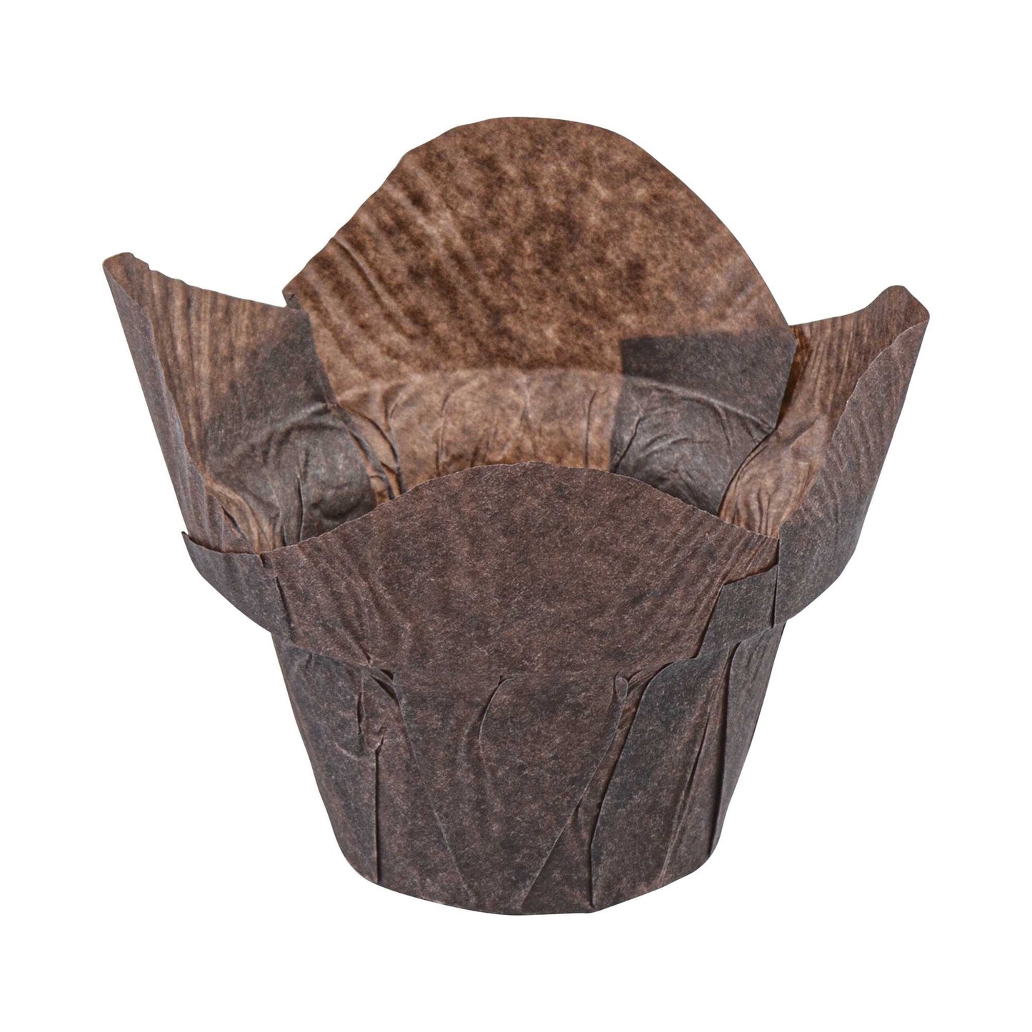 Panificio 6 oz Daffodil Brown Paper Baking Cup - Greaseproof - 3 1/4" x 3 1/4" x 3" - 200 count box