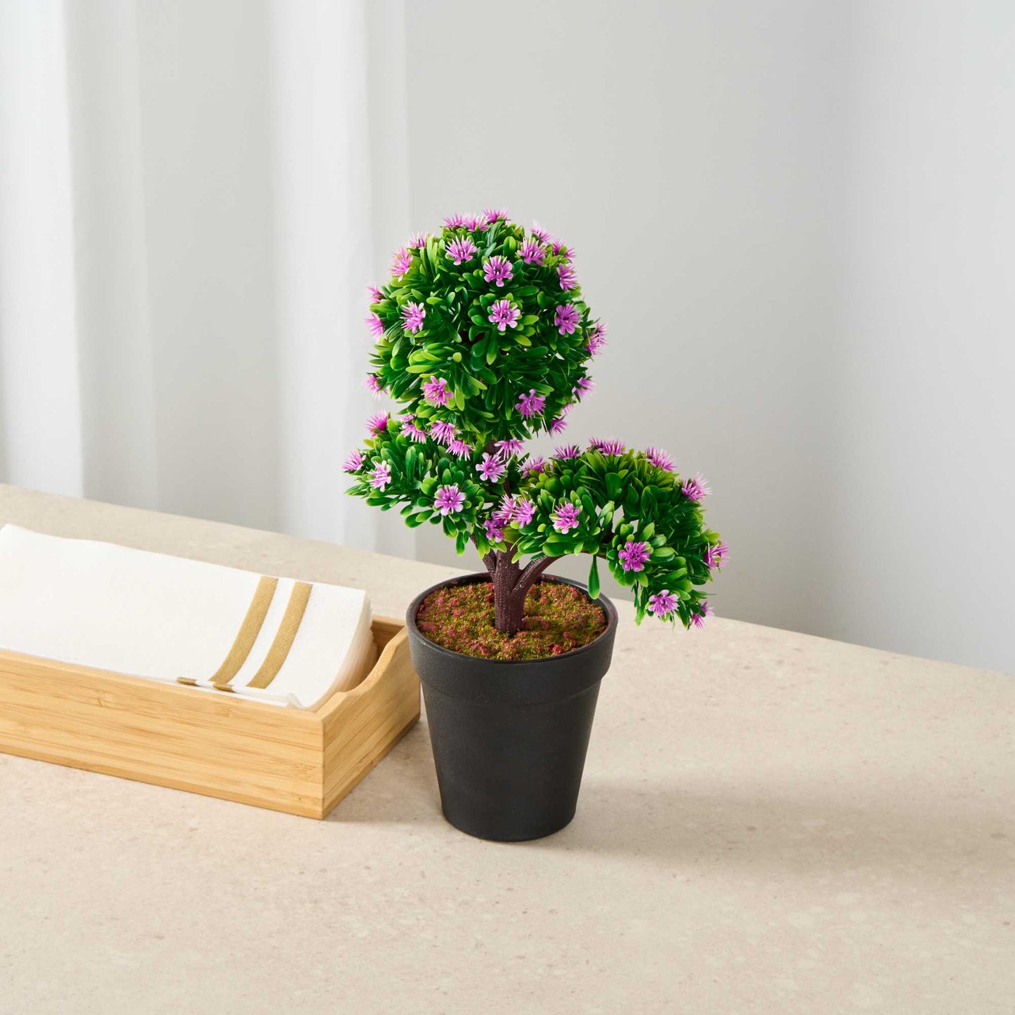Fiore Purple Plastic Mini Crape Myrtle in Plastic Pot - 7 1/2" x 4" x 11" - 1 count box