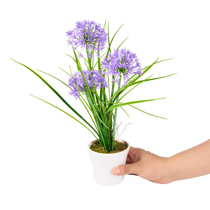 Fiore Violet Plastic Violet Allium in Plastic Pot - 4" x 4" x 14" - 1 count box