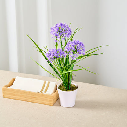 Fiore Round Violet Plastic Violet Allium in Plastic Pot - 4" x 4" x 14" - 12 count box