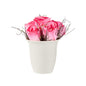 Fiore Pink Plastic Roses in Plastic Pot - 6 Blooms - 4" x 4" x 6" - 1 count box