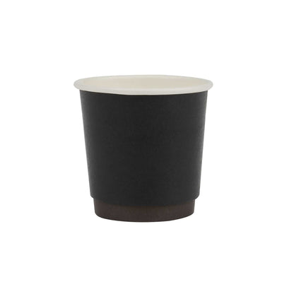 Restpresso 4 oz Black Paper Coffee Cup - Double Wall - 2 1/2" x 2 1/2" x 2 1/4" - 25 count box