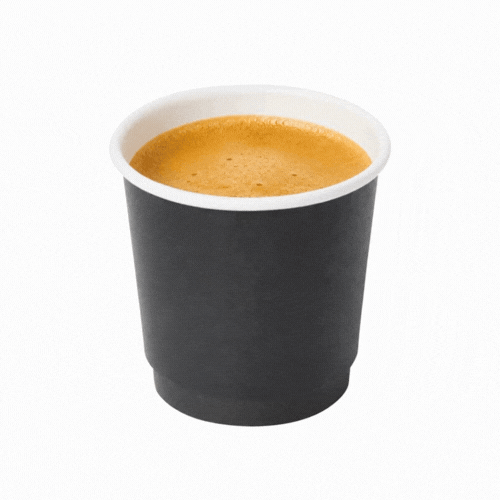 Restpresso 4 oz Black Paper Coffee Cup - Double Wall - 2 1/2" x 2 1/2" x 2 1/4" - 25 count box