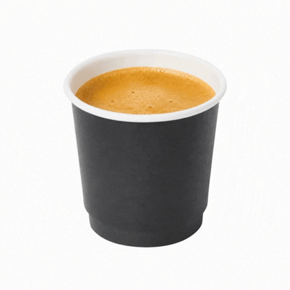 Restpresso 4 oz Black Paper Coffee Cup - Double Wall - 2 1/2" x 2 1/2" x 2 1/4" - 500 count box