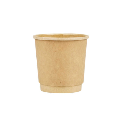 Restpresso 4 oz Kraft Paper Coffee Cup - Double Wall - 2 1/2" x 2 1/2" x 2 1/4" - 25 count box