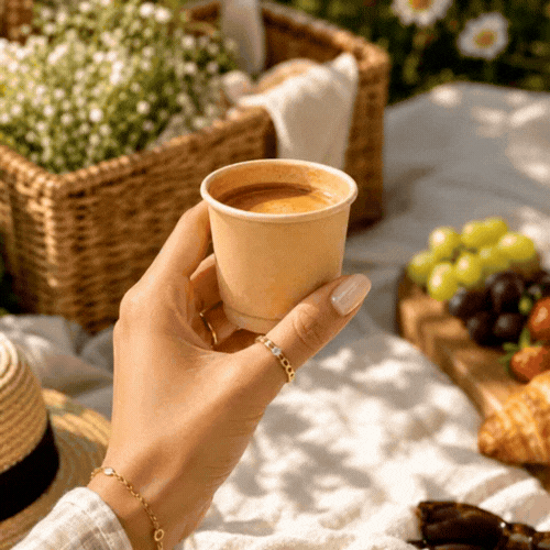 Restpresso 4 oz Kraft Paper Coffee Cup - Double Wall - 2 1/2" x 2 1/2" x 2 1/4" - 25 count box