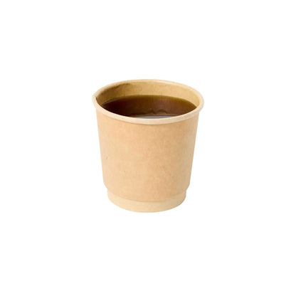 Restpresso 4 oz Kraft Paper Coffee Cup - Double Wall - 2 1/2" x 2 1/2" x 2 1/4" - 500 count box