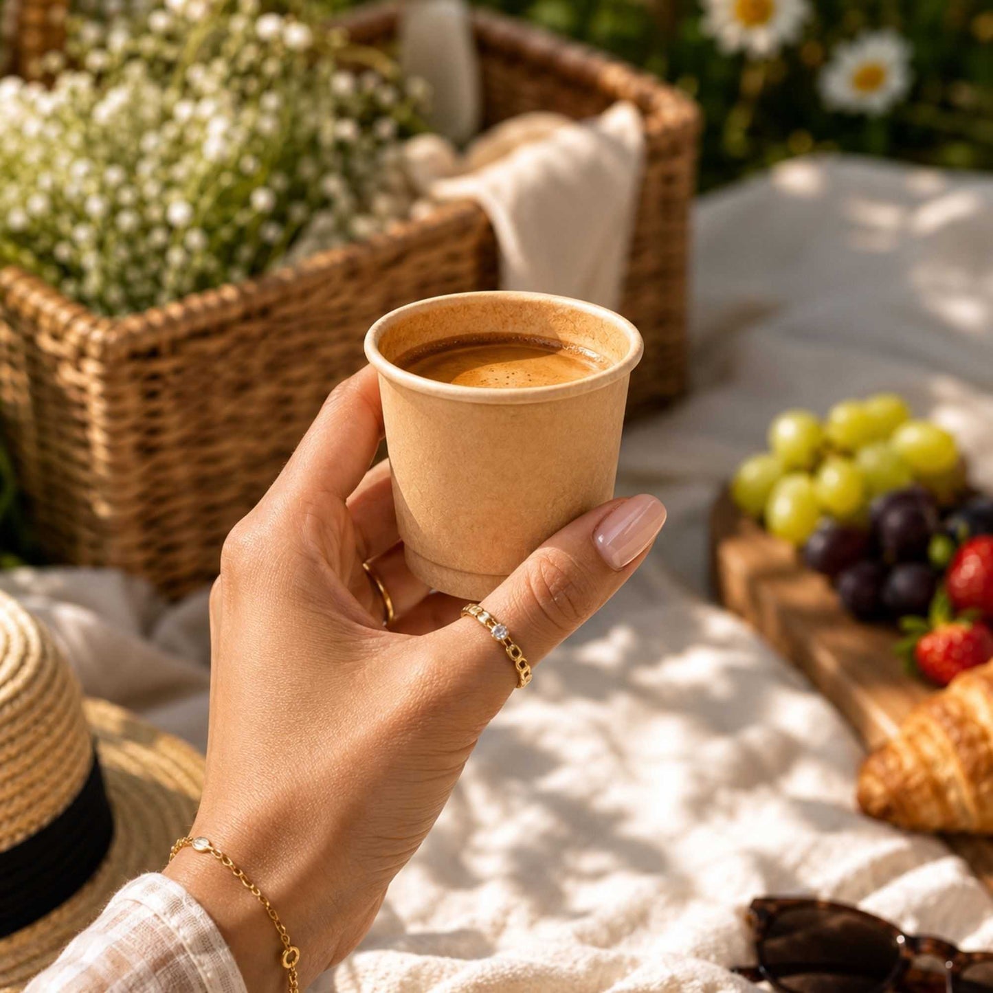Restpresso 4 oz Kraft Paper Coffee Cup - Double Wall - 2 1/2" x 2 1/2" x 2 1/4" - 500 count box